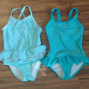2 cat and Jack girls bathing suits size 6/6x